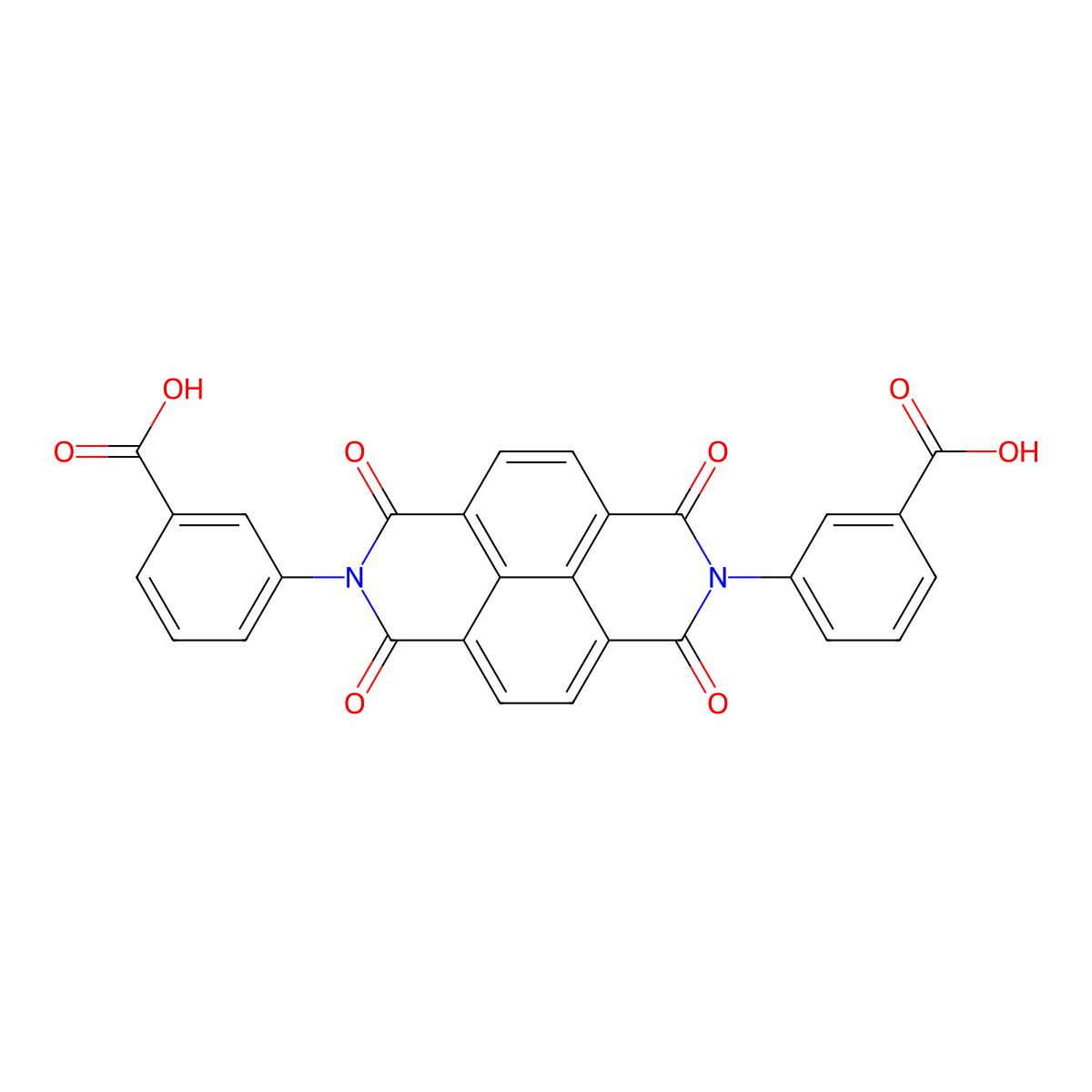 3,3'-(1,3,6,8-tetraoxobenzo[lmn][3,8]phenanthroline-2,7(1H,3H,6H,8H)-diyl)dibenzoic acid molecular structure, CAS 49546-08-9