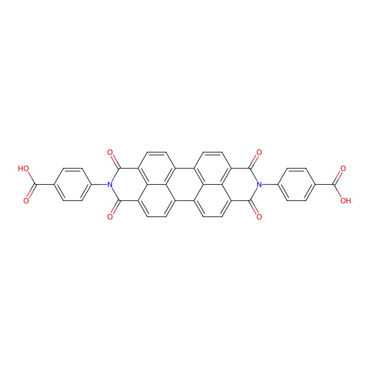 4,4'-(1,3,8,10-Tetraoxo-1,3,8,10-tetrahydroanthra[2,1,9-def:6,5,10-D'E'F']diisoquinoline-2,9-diyl)dibenzoic acid molecular structure, CAS 49546-17-0