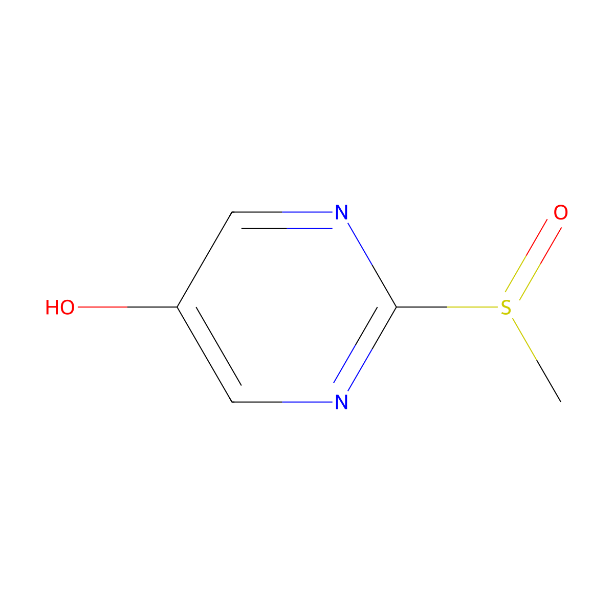 2-(Methylsulfinyl)pyrimidin-5-ol molecular structure, CAS 49547-41-3