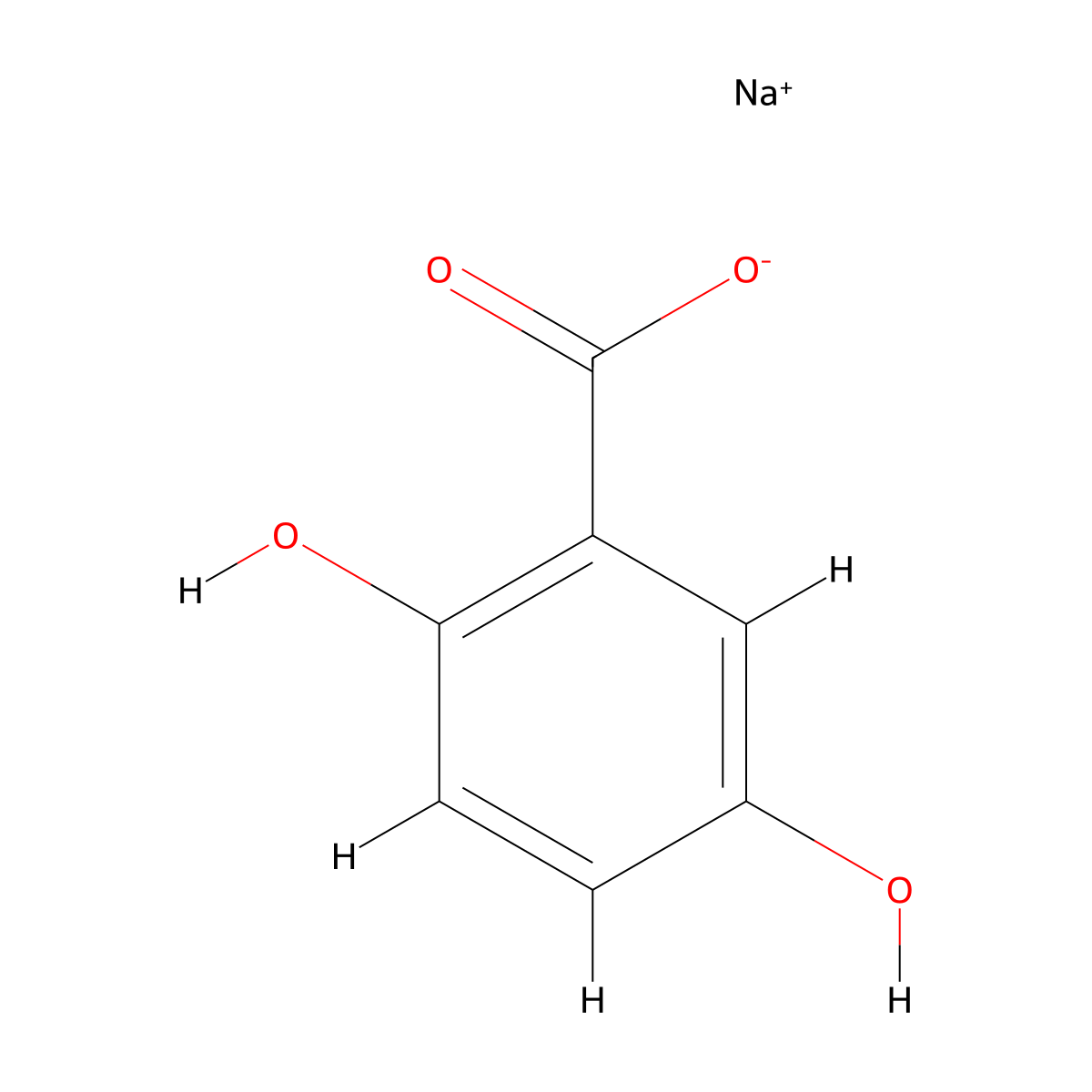 benzoic acid, 2,5-dihydroxy-, monosodium salt molecular structure, CAS 4955-90-2