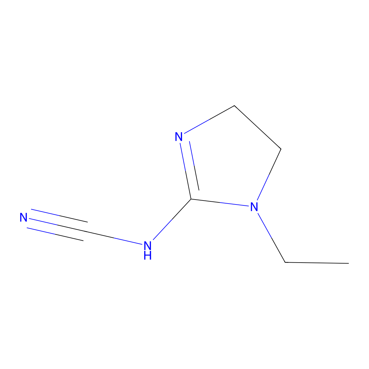 1-Ethyl-2-cyanoiminoimidazolidine molecular structure, CAS 49552-13-8