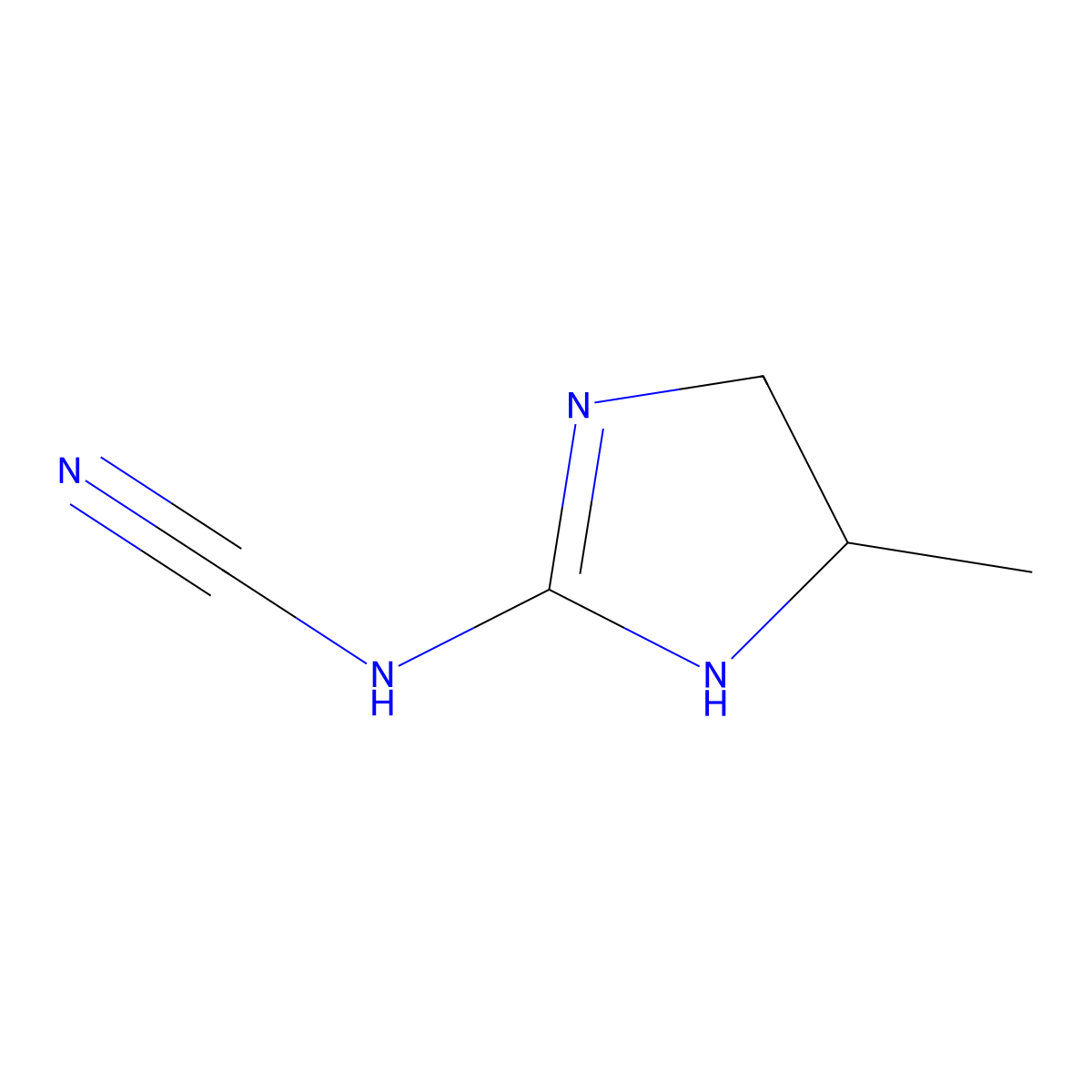 [(4-Methylimidazolidin-2-ylidene)amino]formonitrile molecular structure, CAS 49552-23-0