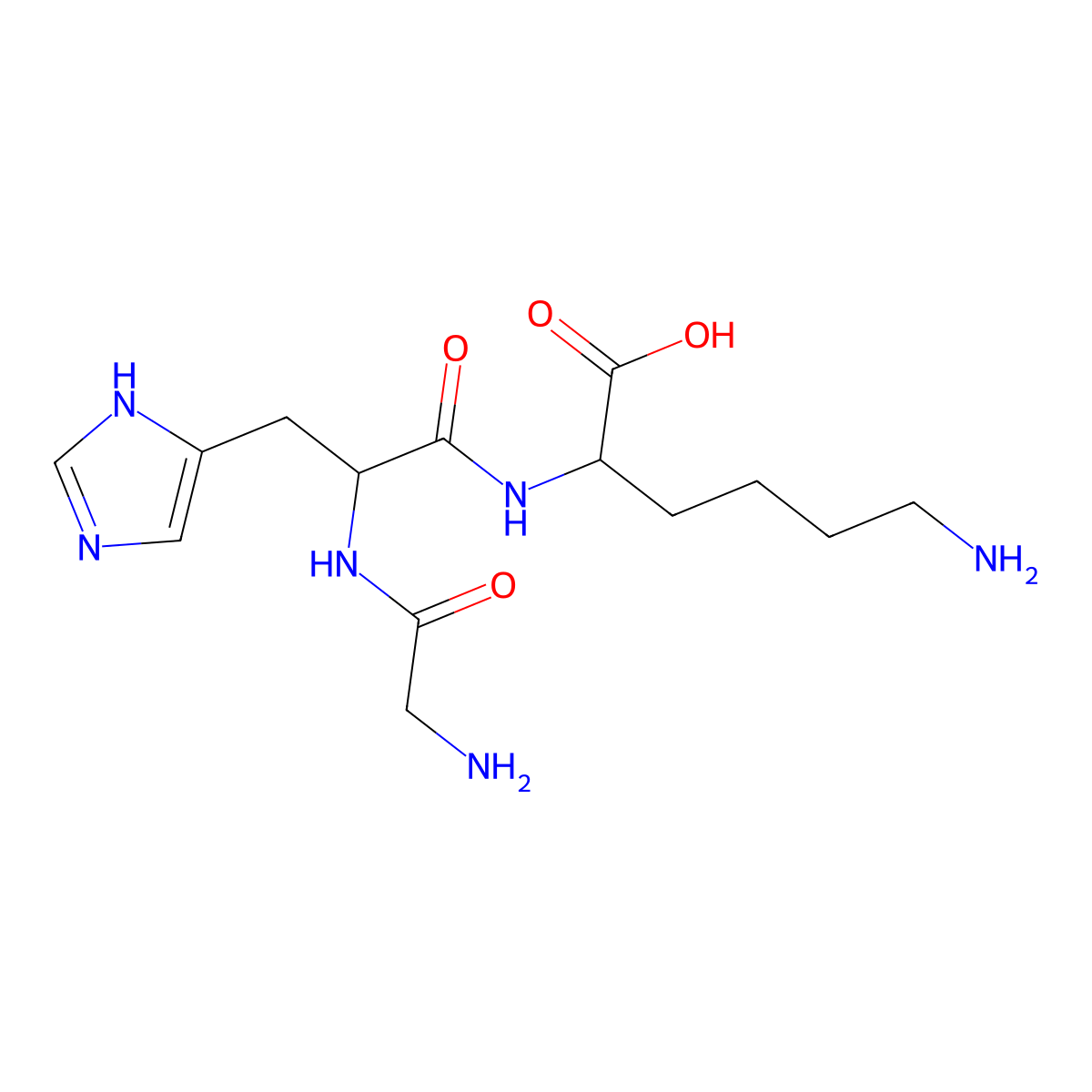 glycyl-L-histidyl-L-lysine molecular structure, CAS 49557-75-7