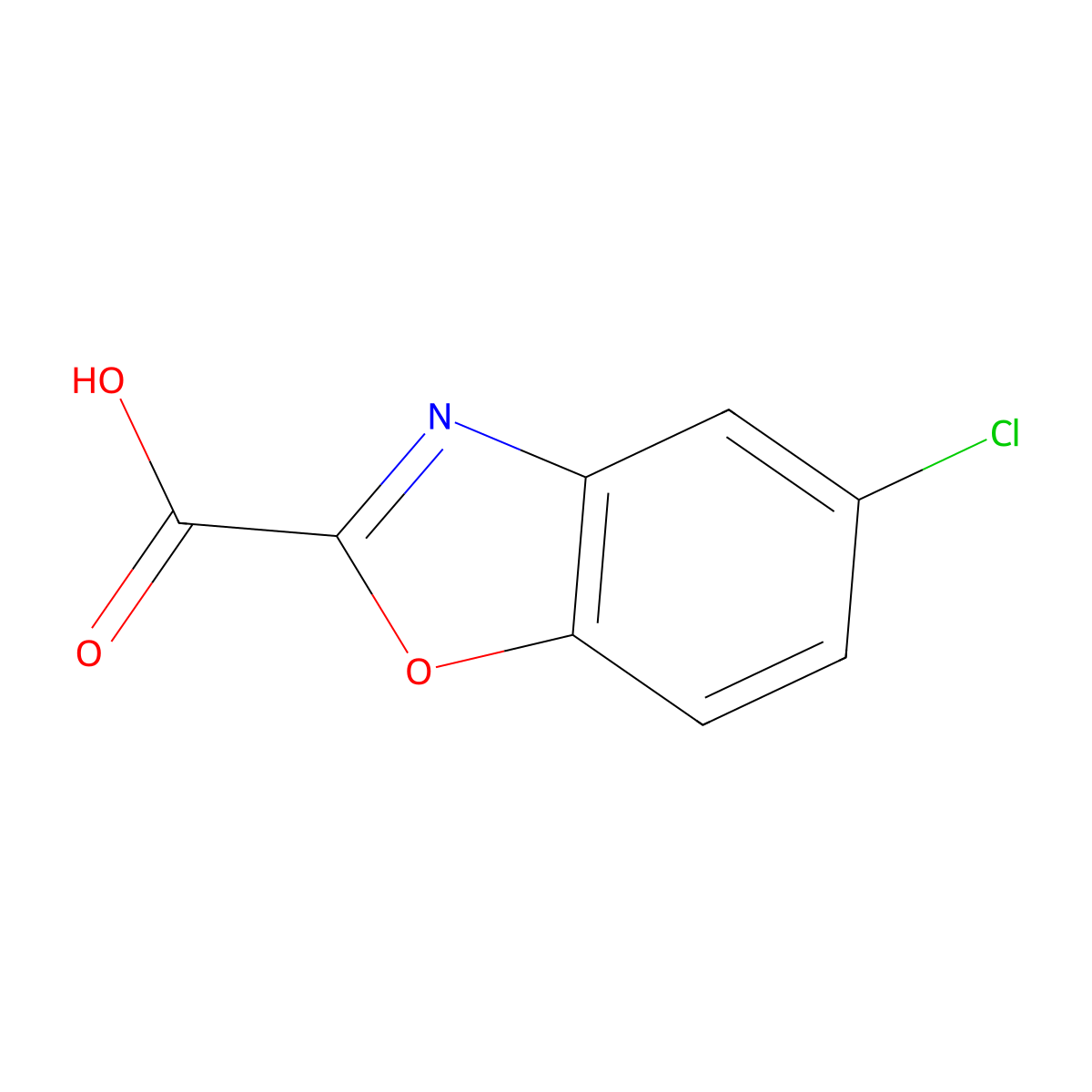 5-Chloro-benzooxazole-2-carboxylic acid molecular structure, CAS 49559-65-1