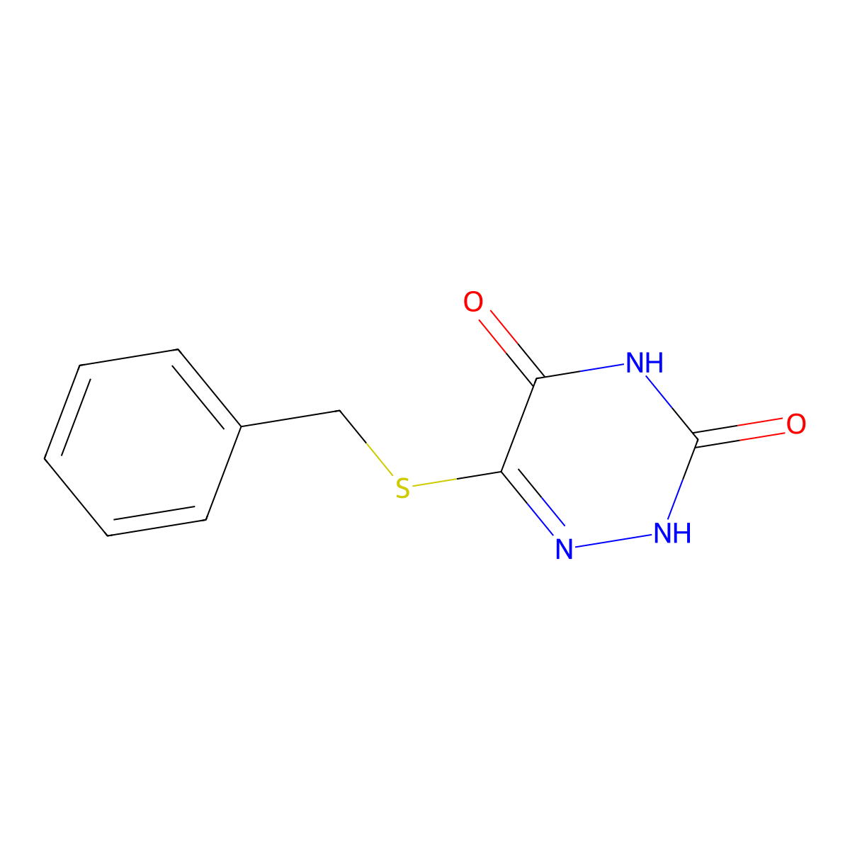 5-(Benzylthio)-6-azauracil molecular structure, CAS 4956-07-4