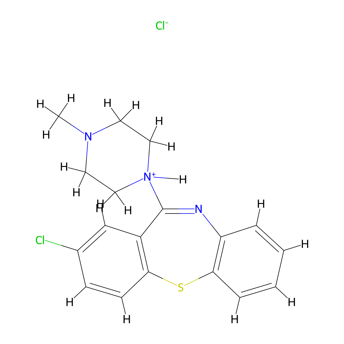Dibenzo(b,f)(1,4)thiazepine, 2-chloro-11-(4-methyl-1-piperazinyl)-, hydrochloride molecular structure, CAS 4956-31-4