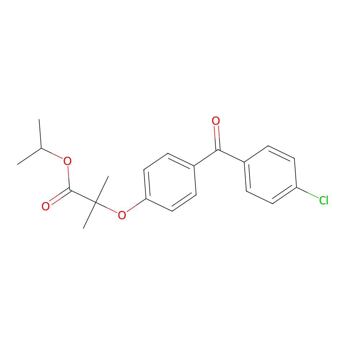 Fenofibrate molecular structure, CAS 49562-28-9