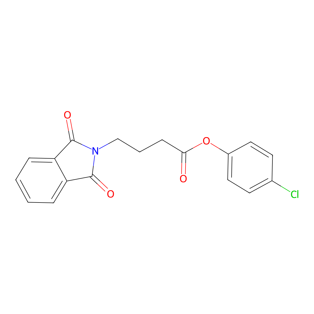 4-chlorophenyl 4-(1,3-dioxo-1,3-dihydro-2H-isoindol-2-yl)butanoate molecular structure, CAS 49562-74-5