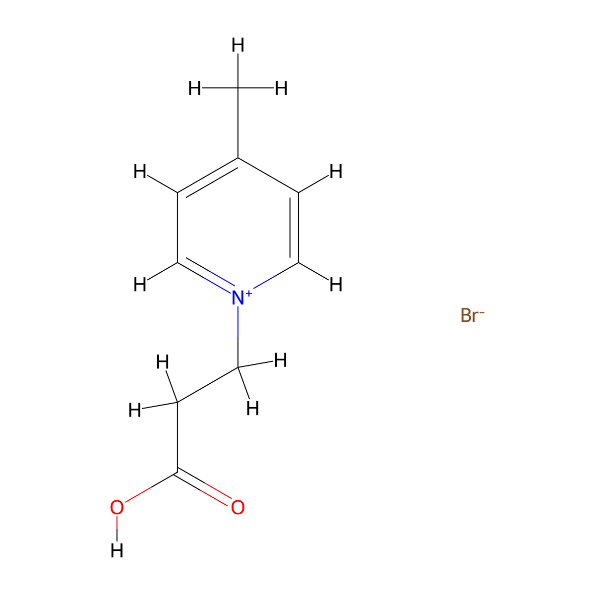 1-(2-Carboxyethyl)-4-methylpyridinium bromide molecular structure, CAS 49563-66-8