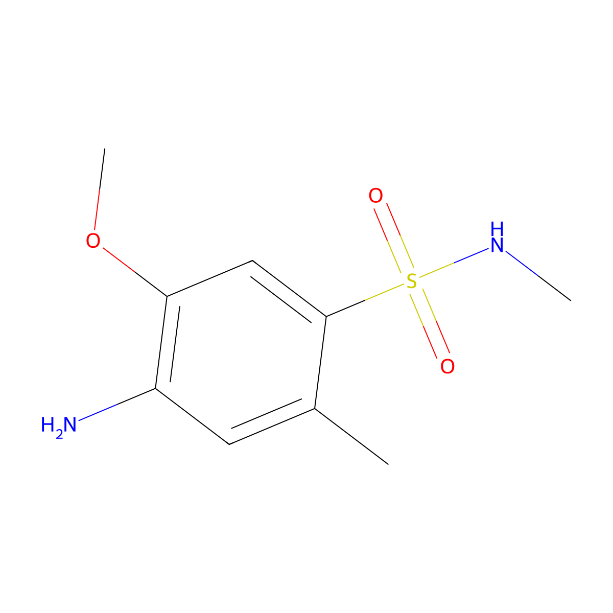 Benzenesulfonamide, 4-amino-5-methoxy-N,2-dimethyl- molecular structure, CAS 49564-57-0