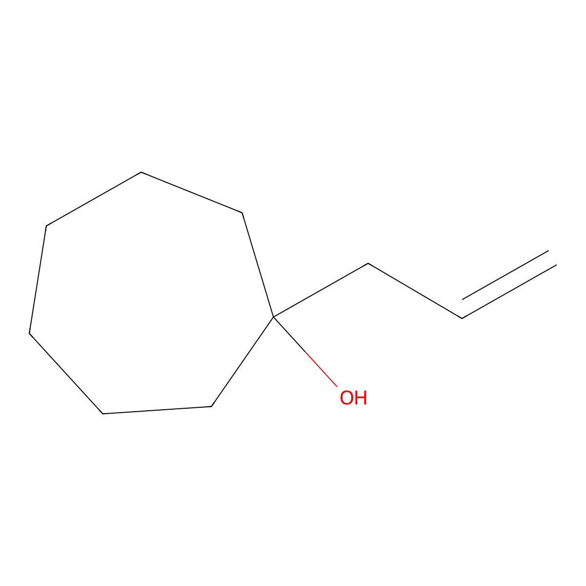 1-(Prop-2-en-1-yl)cycloheptan-1-ol molecular structure, CAS 49564-90-1