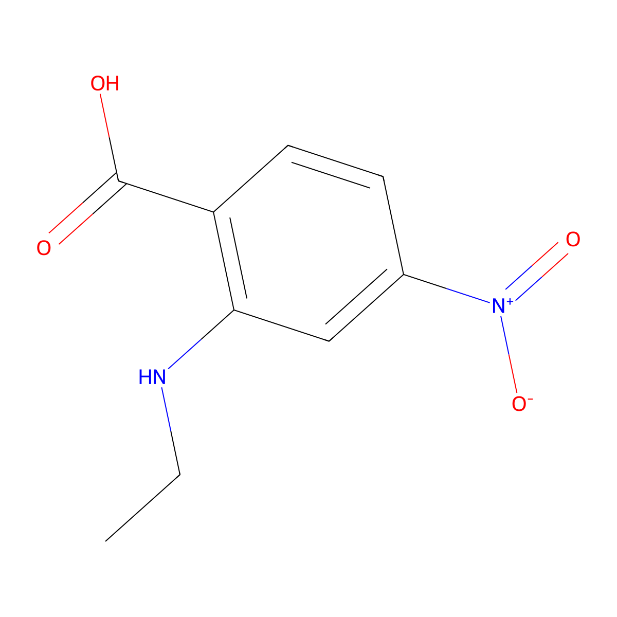 2-(Ethylamino)-4-nitrobenzoic acid molecular structure, CAS 49565-61-9