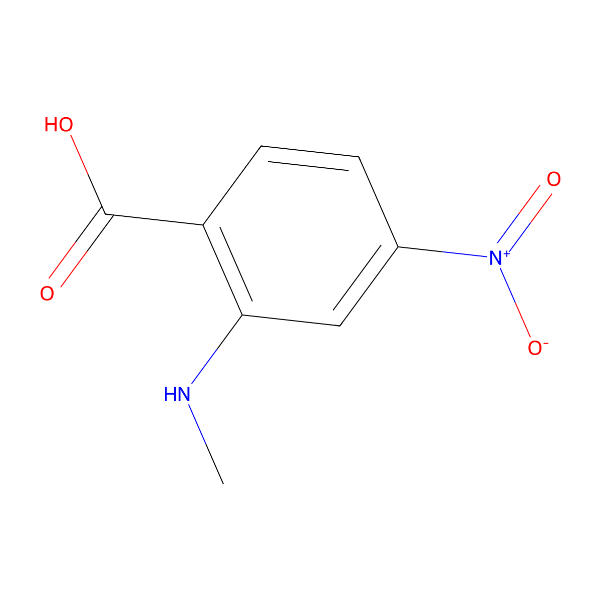 2-(Methylamino)-4-nitrobenzoic acid molecular structure, CAS 49565-62-0