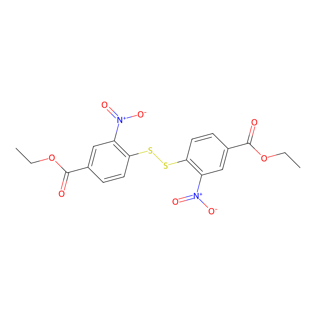 Diethyl 4,4'-Disulfanediylbis(3-nitrobenzoate) molecular structure, CAS 49568-47-0