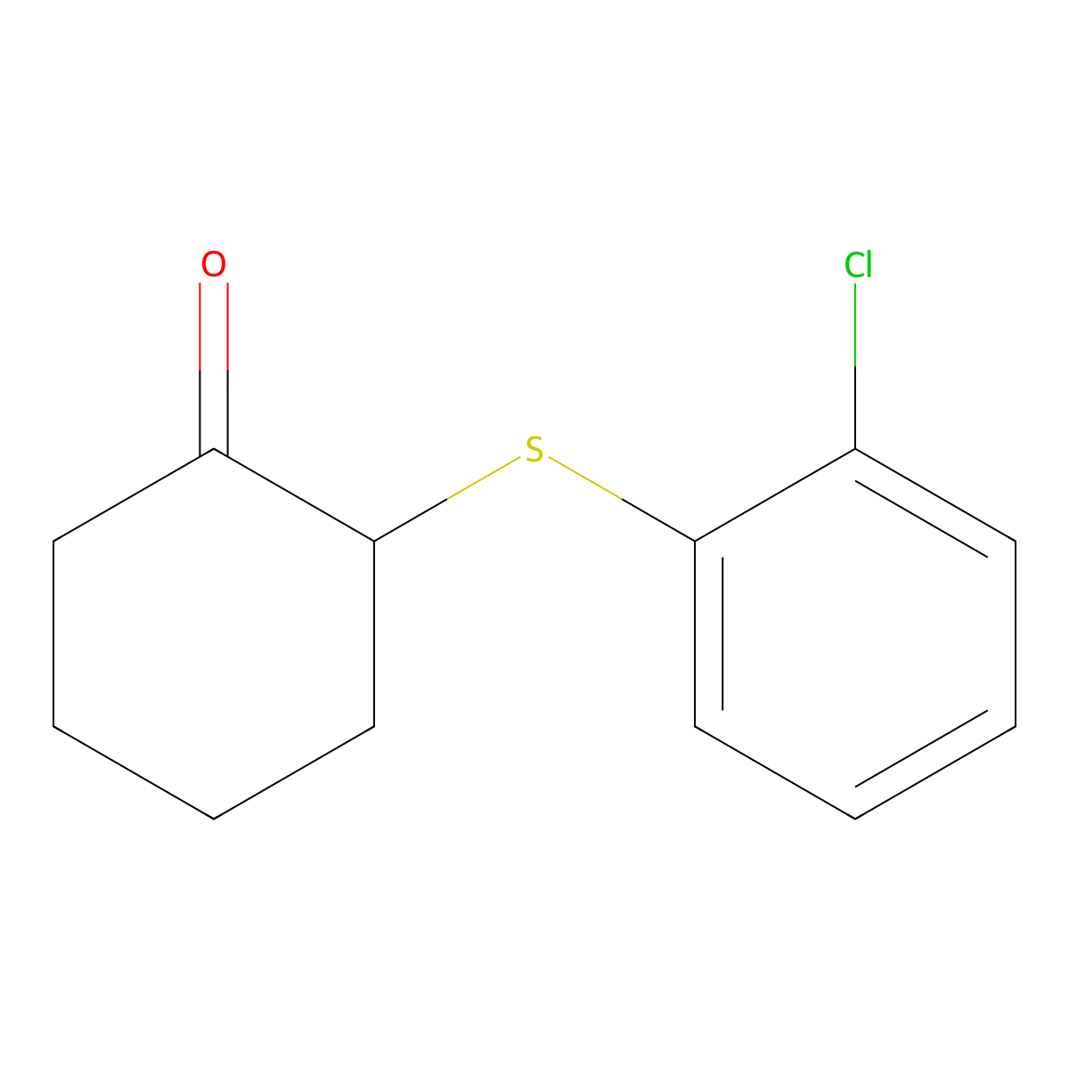 2-[(2-Chlorophenyl)sulfanyl]cyclohexan-1-one molecular structure, CAS 49570-82-3