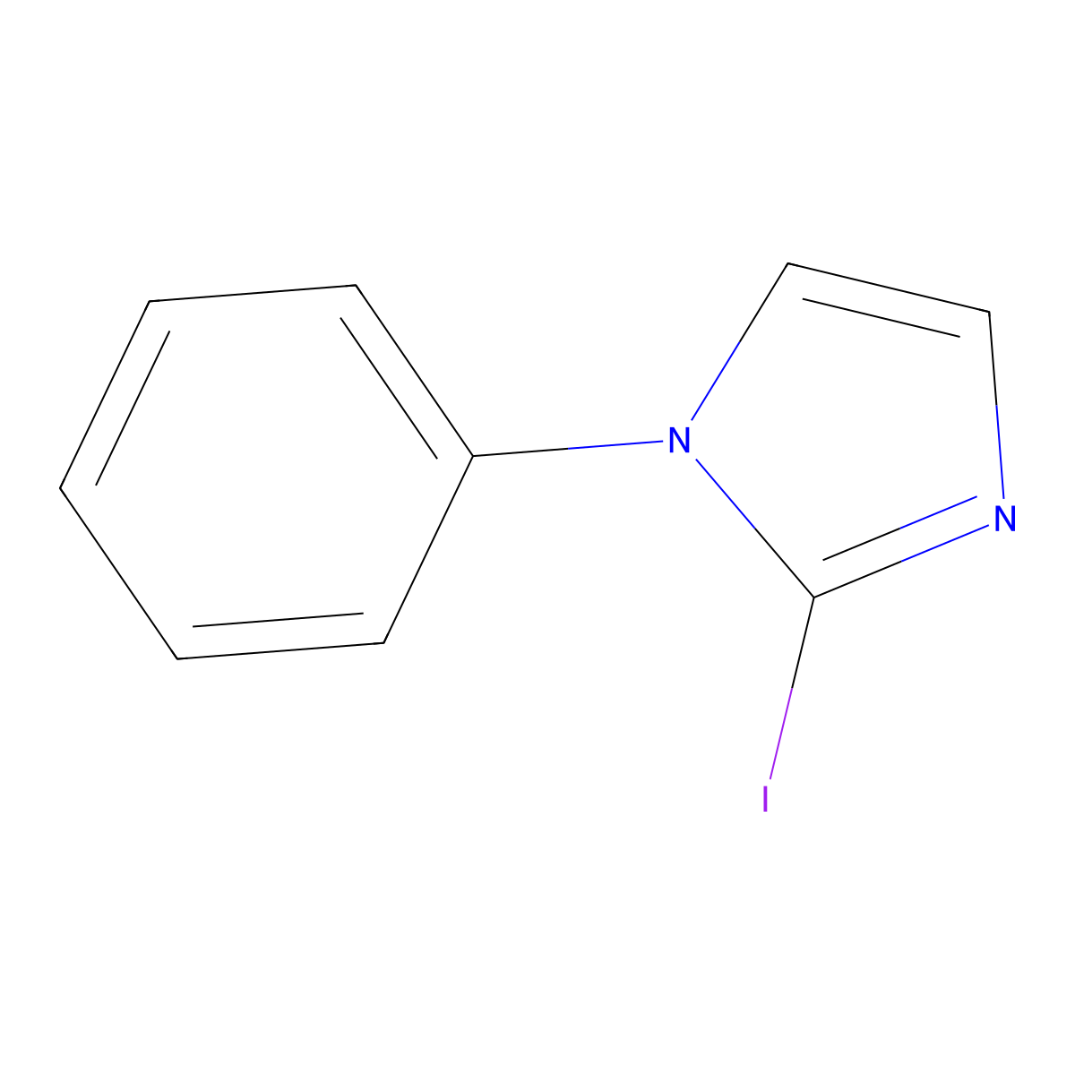 2-iodo-1-phenyl-1H-imidazole molecular structure, CAS 49572-59-0
