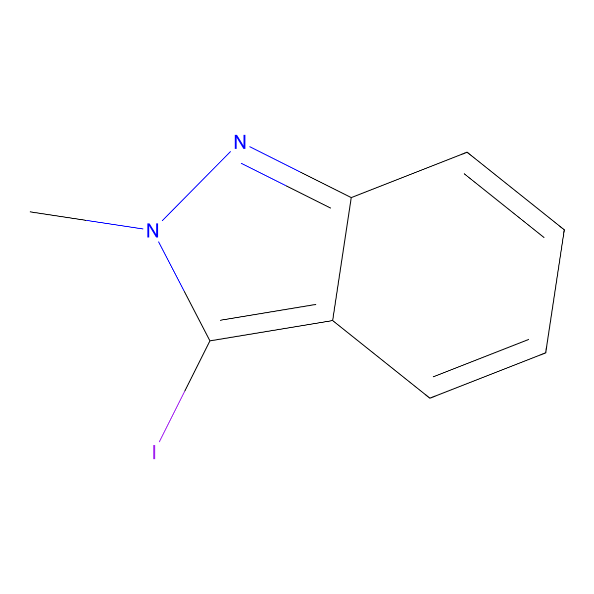3-iodo-2-methyl-2H-indazole molecular structure, CAS 49572-64-7