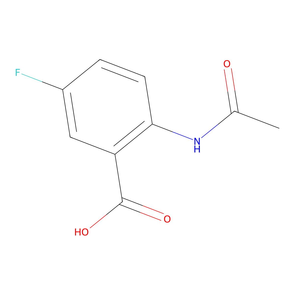 2-Acetamido-5-fluorobenzoic acid molecular structure, CAS 49579-56-8
