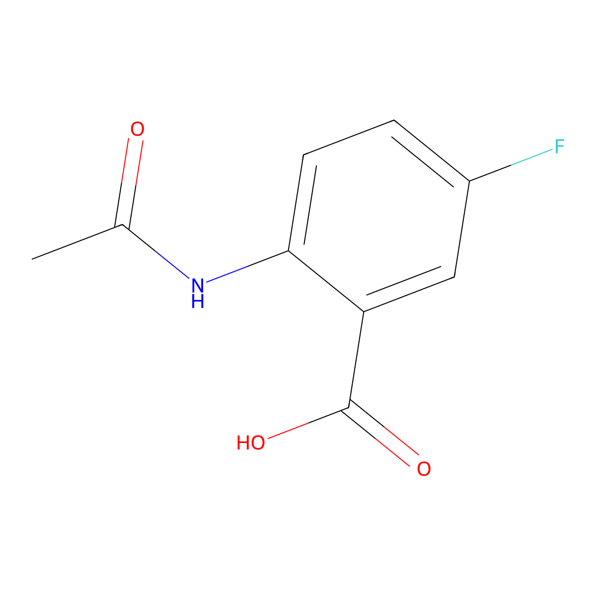 2-Acetamido-5-fluorobenzoic acid molecular structure, CAS 49579-56-8