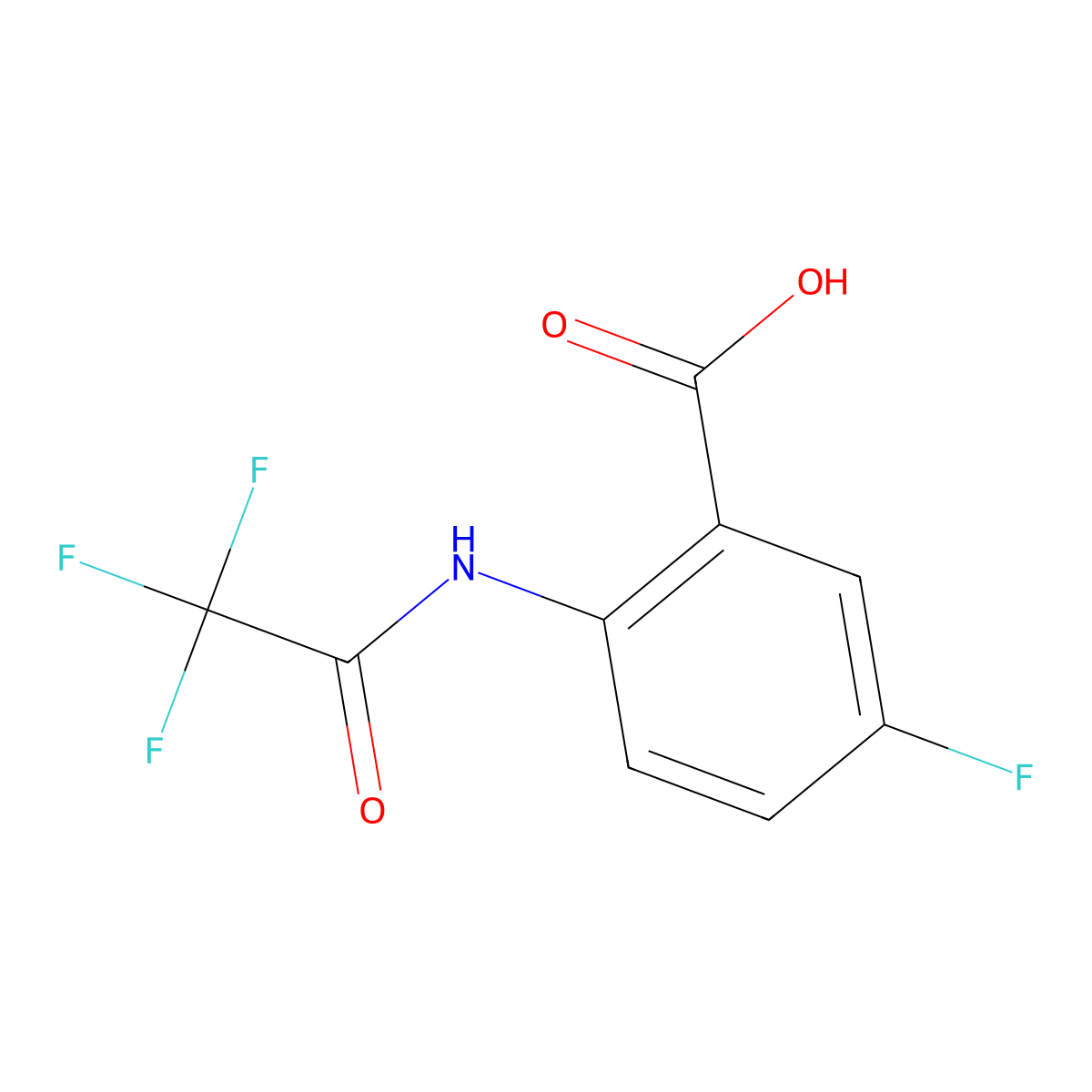 5-Fluoro-2-(2,2,2-trifluoroacetamido)benzoic acid molecular structure, CAS 49579-59-1