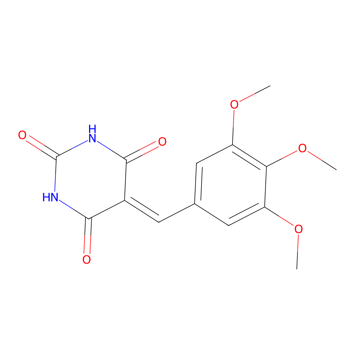 5-(3,4,5-Trimethoxybenzylidene)barbituric acid molecular structure, CAS 49581-12-6