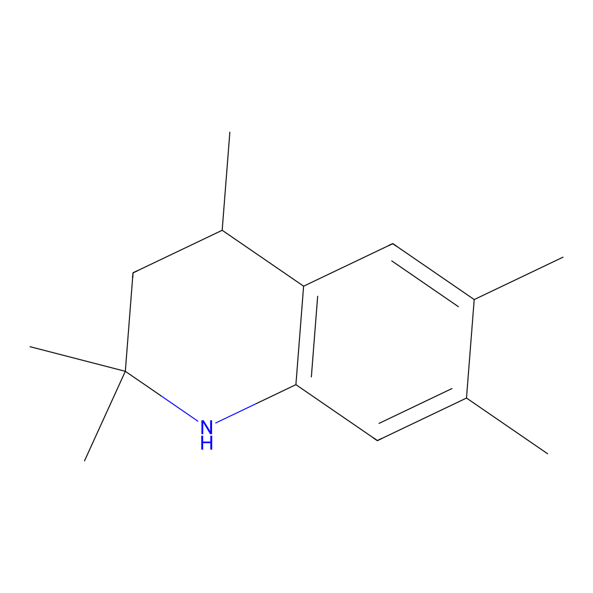 2,2,4,6,7-Pentamethyl-1,2,3,4-tetrahydroquinoline molecular structure, CAS 49584-65-8