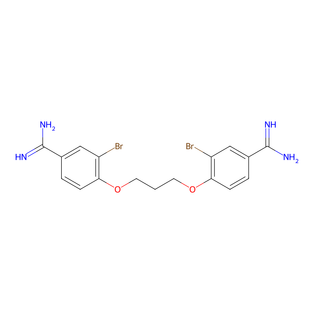 Dibrompropamidine molecular structure, CAS 496-00-4