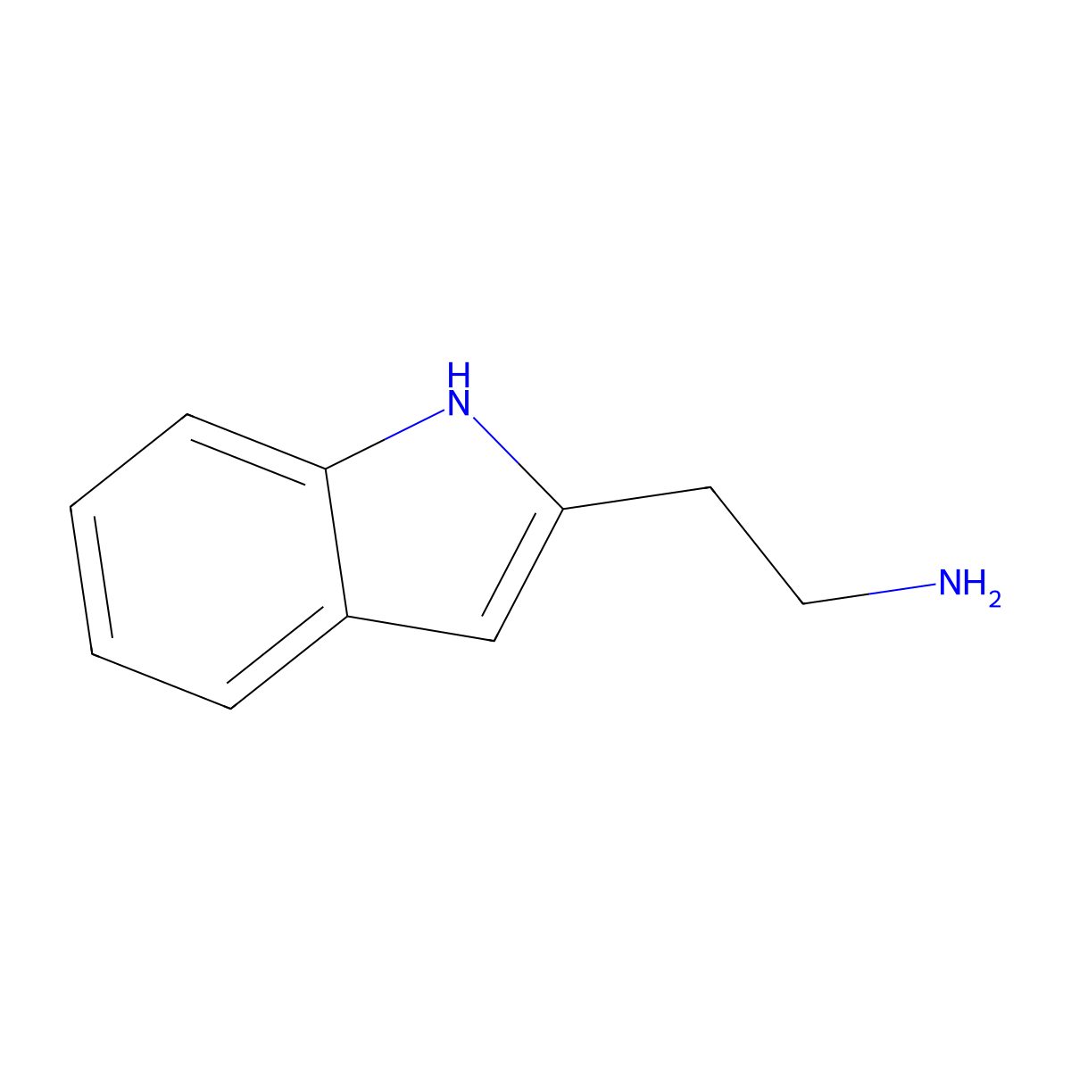 2-(1H-indol-2-yl)ethan-1-amine molecular structure, CAS 496-42-4