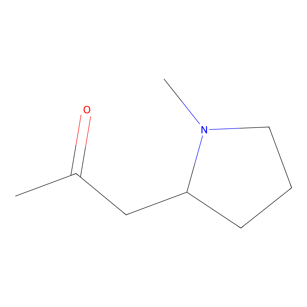Hygrine molecular structure, CAS 496-49-1