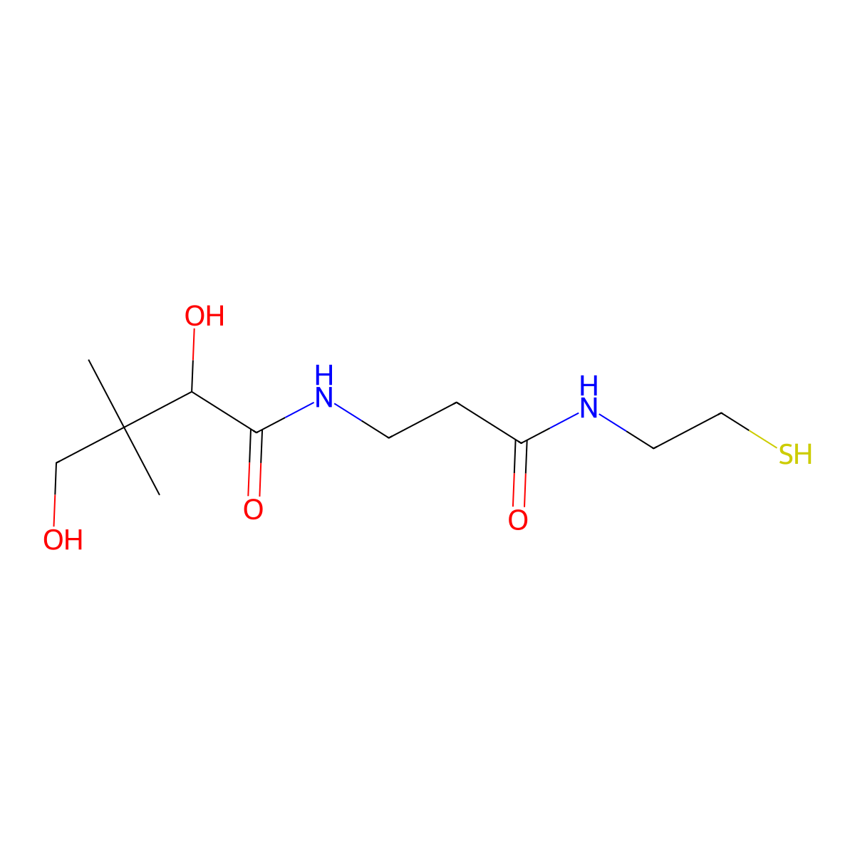 Pantetheine molecular structure, CAS 496-65-1