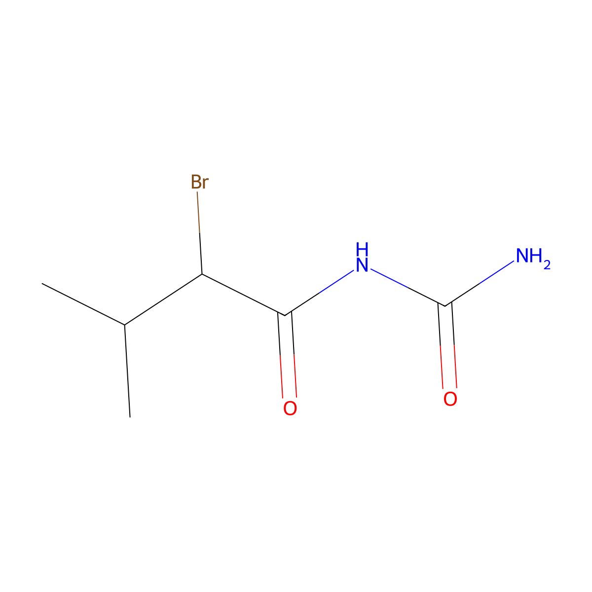Bromovalerylurea molecular structure, CAS 496-67-3
