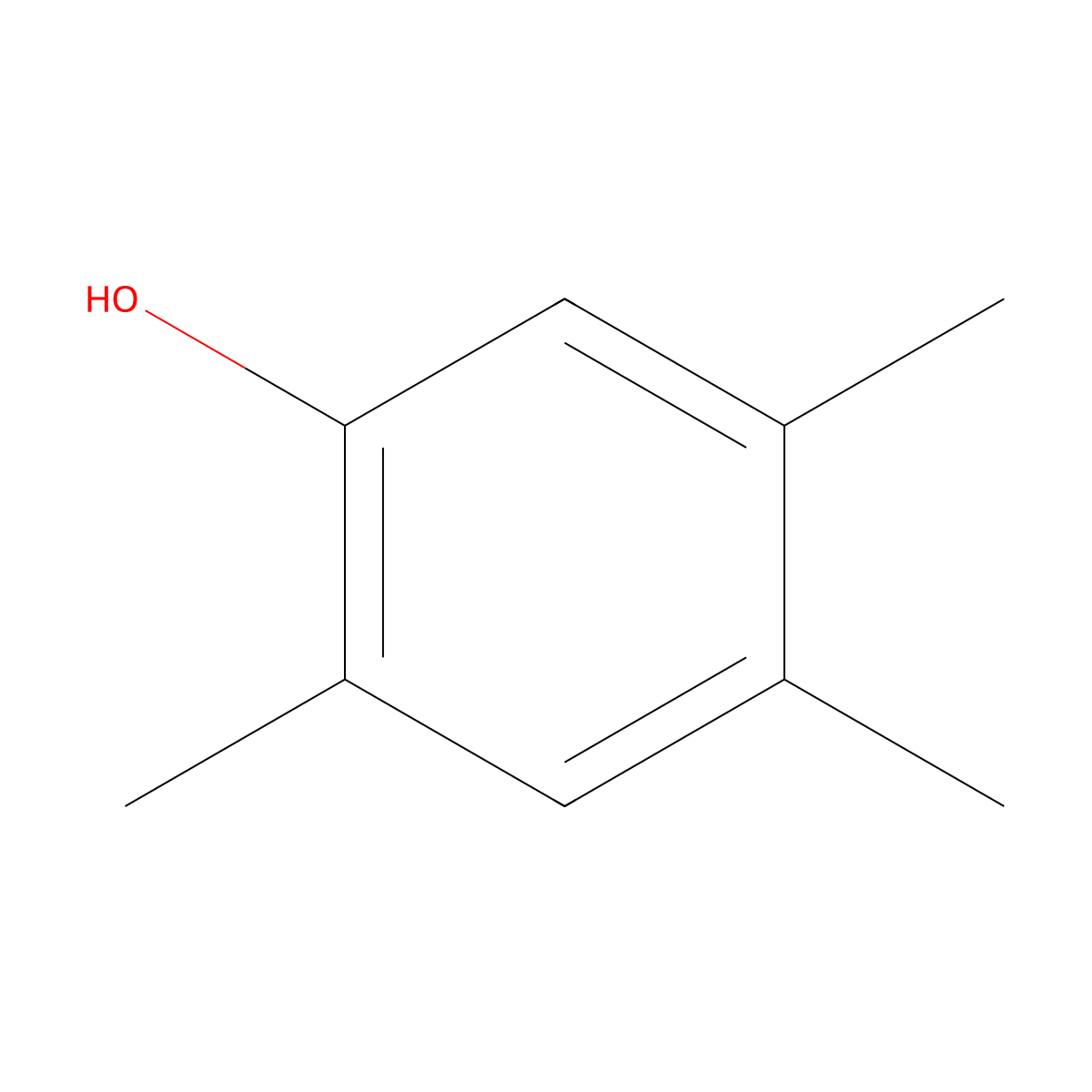 Pseudocumenol molecular structure, CAS 496-78-6