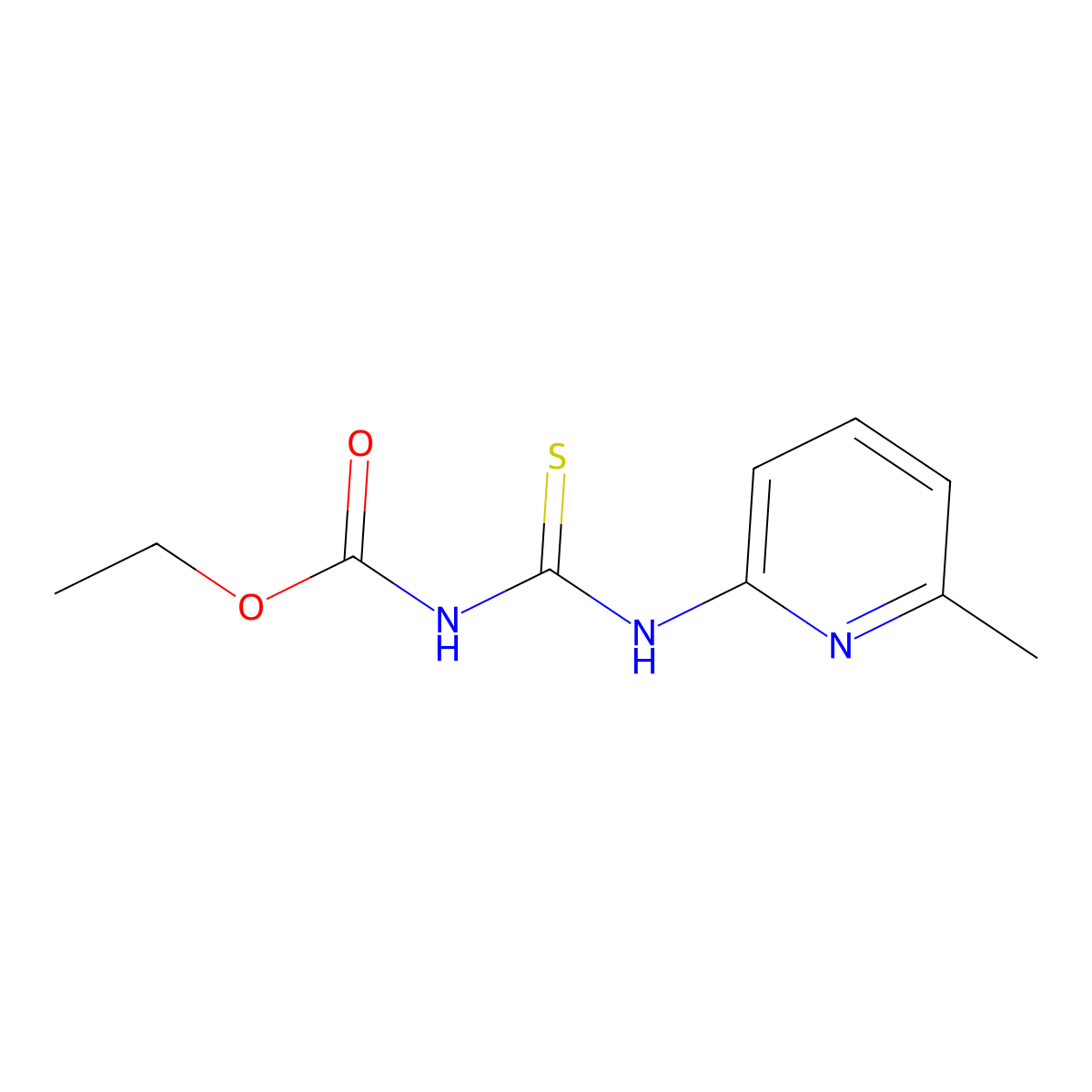ethyl N-[(6-methylpyridin-2-yl)carbamothioyl]carbamate molecular structure, CAS 49600-40-0