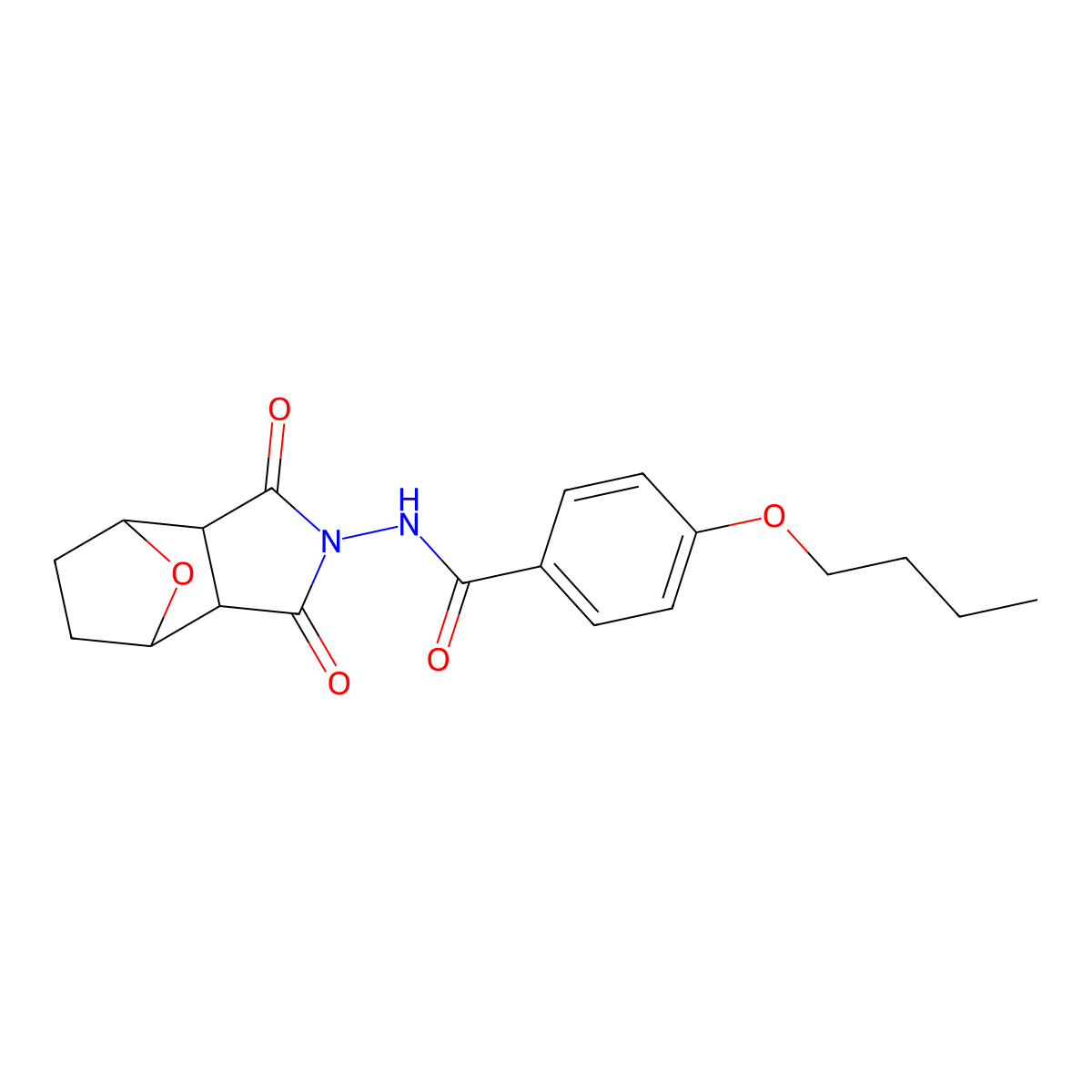 4-butoxy-N-(1,3-dioxooctahydro-2H-4,7-epoxyisoindol-2-yl)benzamide molecular structure, CAS 496010-78-7