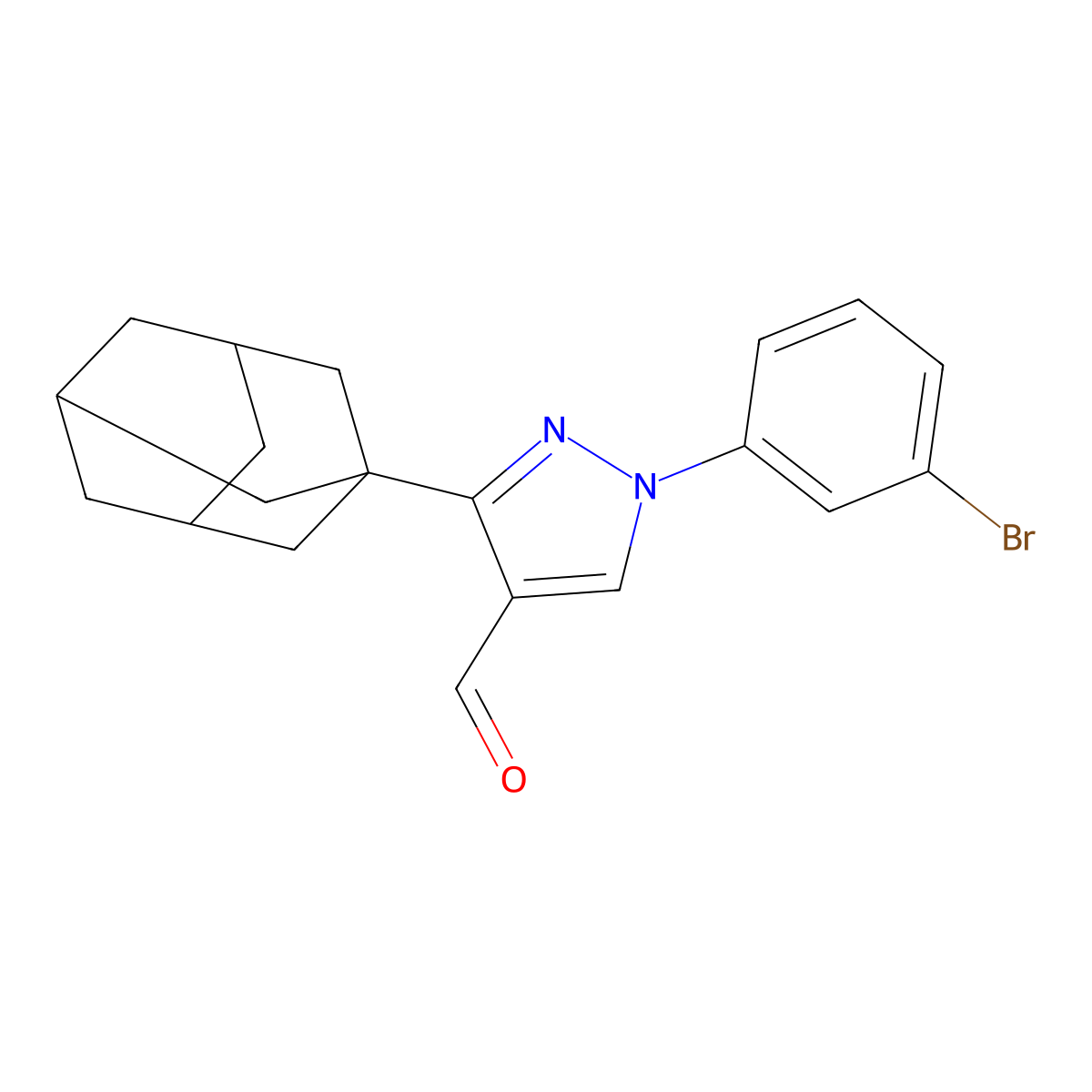 3-(Adamantan-1-yl)-1-(3-bromophenyl)-1H-pyrazole-4-carbaldehyde molecular structure, CAS 496010-97-0