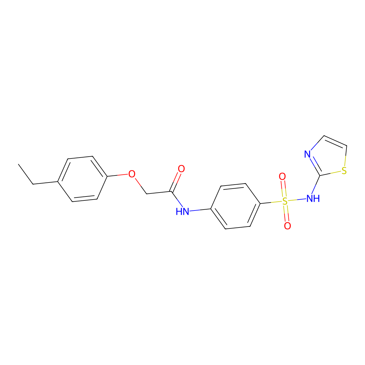 2-(4-ethylphenoxy)-N-(4-(N-(thiazol-2-yl)sulfamoyl)phenyl)acetamide molecular structure, CAS 496011-12-2