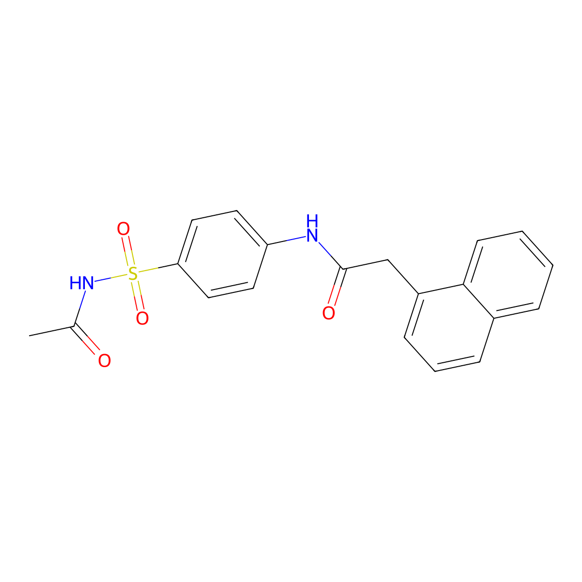 N-[4-(acetylsulfamoyl)phenyl]-2-naphthalen-1-ylacetamide molecular structure, CAS 496011-16-6