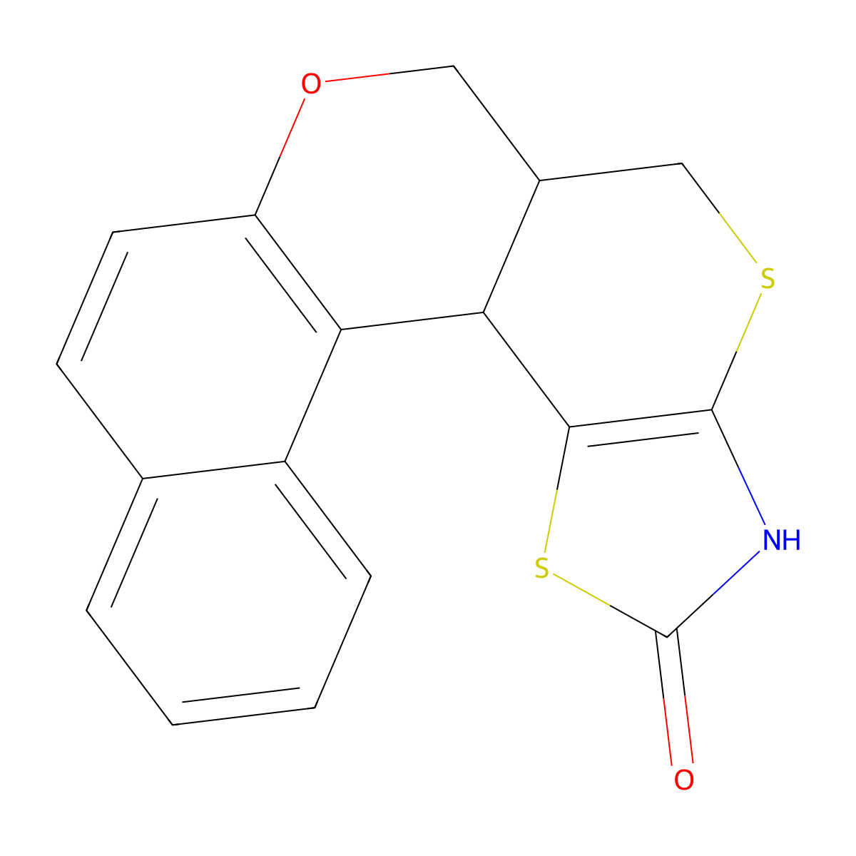 3,5a,6,13c-tetrahydro-2H,5H-benzo[5',6']chromeno[4',3':4,5]thiopyrano[2,3-d][1,3]thiazol-2-one molecular structure, CAS 496011-23-5