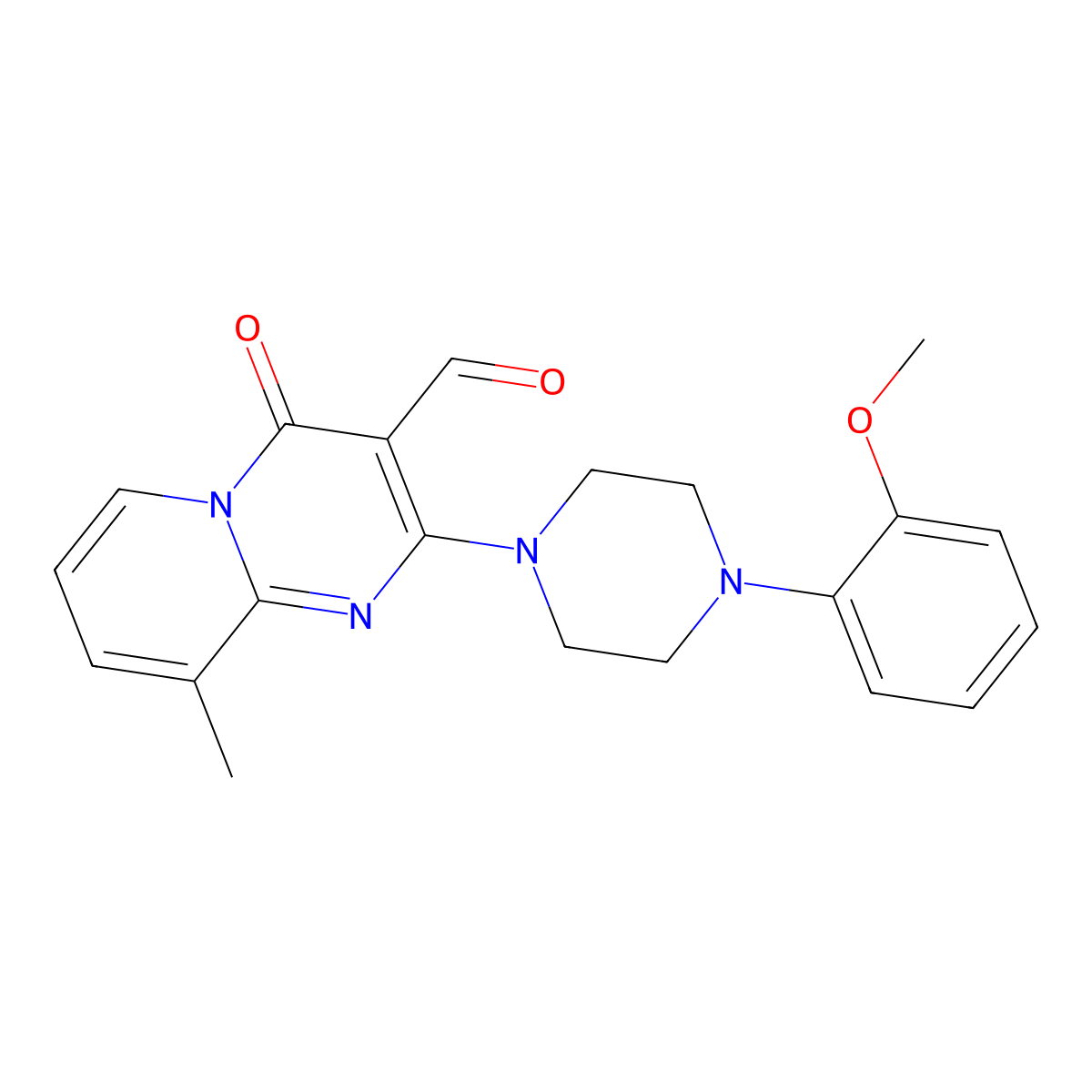 2-(4-(2-Methoxyphenyl)piperazin-1-yl)-9-methyl-4-oxo-4H-pyrido[1,2-a]pyrimidine-3-carbaldehyde molecular structure, CAS 496011-40-6