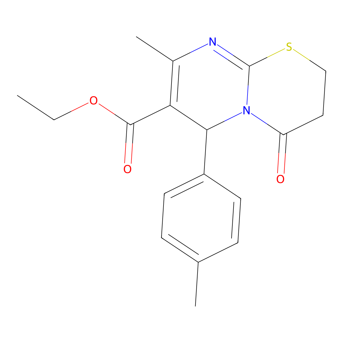 ethyl 8-methyl-6-(4-methylphenyl)-4-oxo-2H,3H,4H,6H-pyrimido[2,1-b][1,3]thiazine-7-carboxylate molecular structure, CAS 496011-47-3
