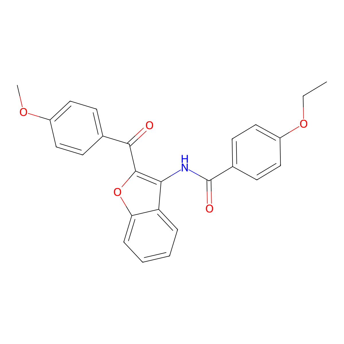 4-ethoxy-N-[2-(4-methoxybenzoyl)-1-benzofuran-3-yl]benzamide molecular structure, CAS 496012-00-1