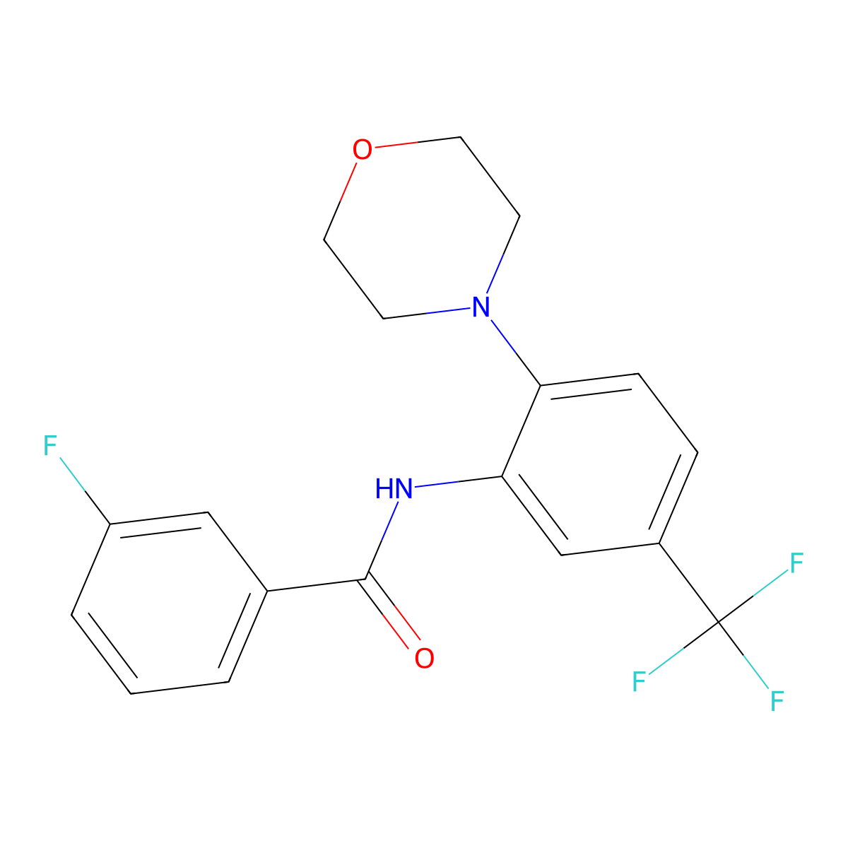 3-fluoro-N-[2-morpholin-4-yl-5-(trifluoromethyl)phenyl]benzamide molecular structure, CAS 496012-10-3