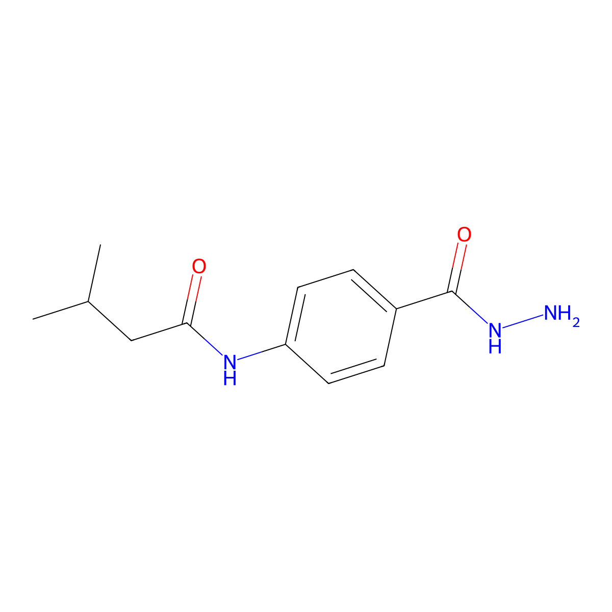 N-[4-(Hydrazinocarbonyl)phenyl]-3-methylbutanamide molecular structure, CAS 496013-13-9