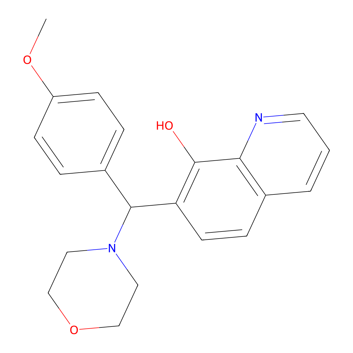 7-[(4-Methoxyphenyl)morpholin-4-ylmethyl]quinolin-8-ol molecular structure, CAS 496013-37-7