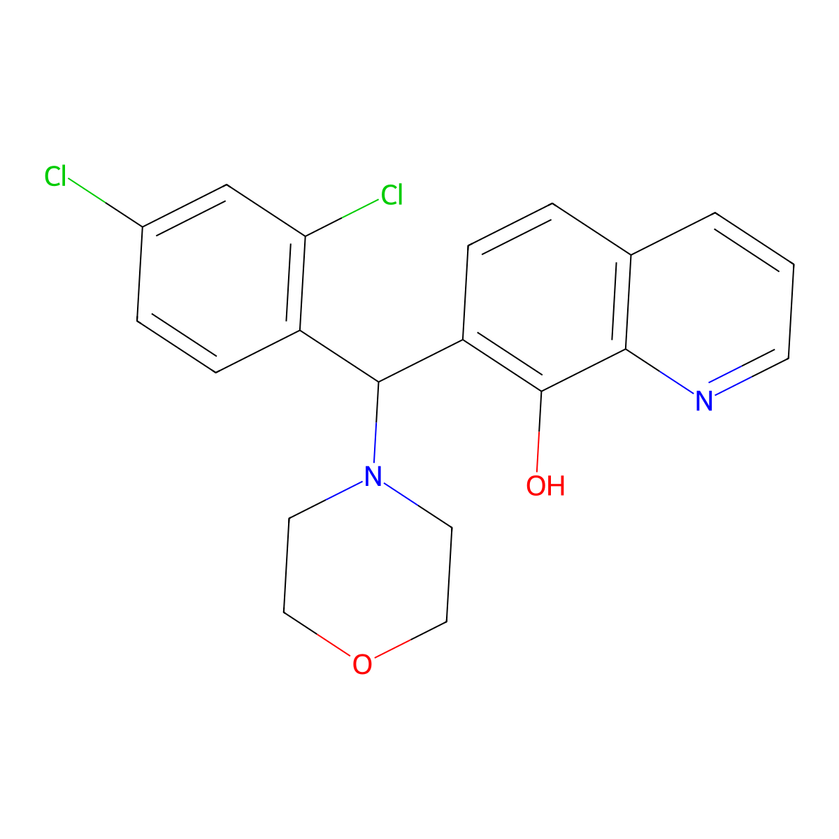 7-[(2,4-Dichlorophenyl)(morpholin-4-yl)methyl]quinolin-8-ol molecular structure, CAS 496013-55-9