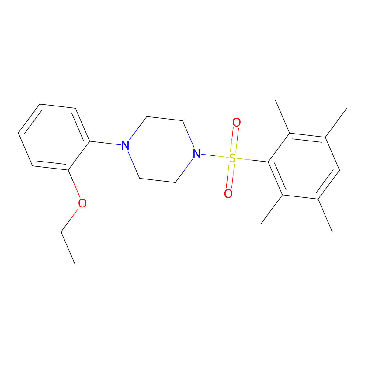 1-(2-Ethoxyphenyl)-4-(2,3,5,6-tetramethylbenzenesulfonyl)piperazine molecular structure, CAS 496013-68-4