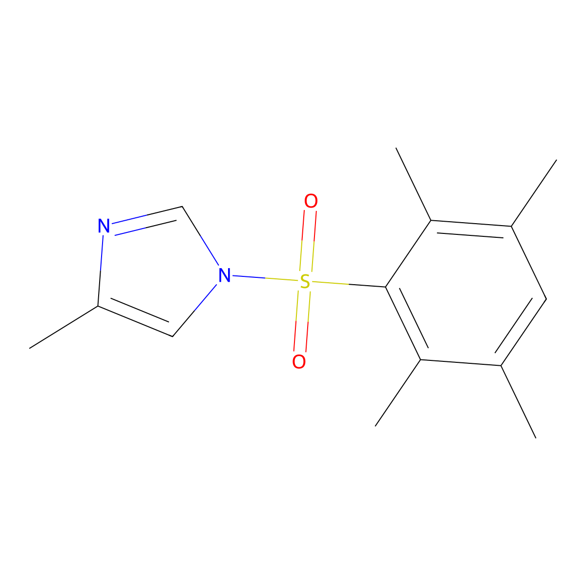 4-methyl-1-((2,3,5,6-tetramethylphenyl)sulfonyl)-1H-imidazole molecular structure, CAS 496013-73-1