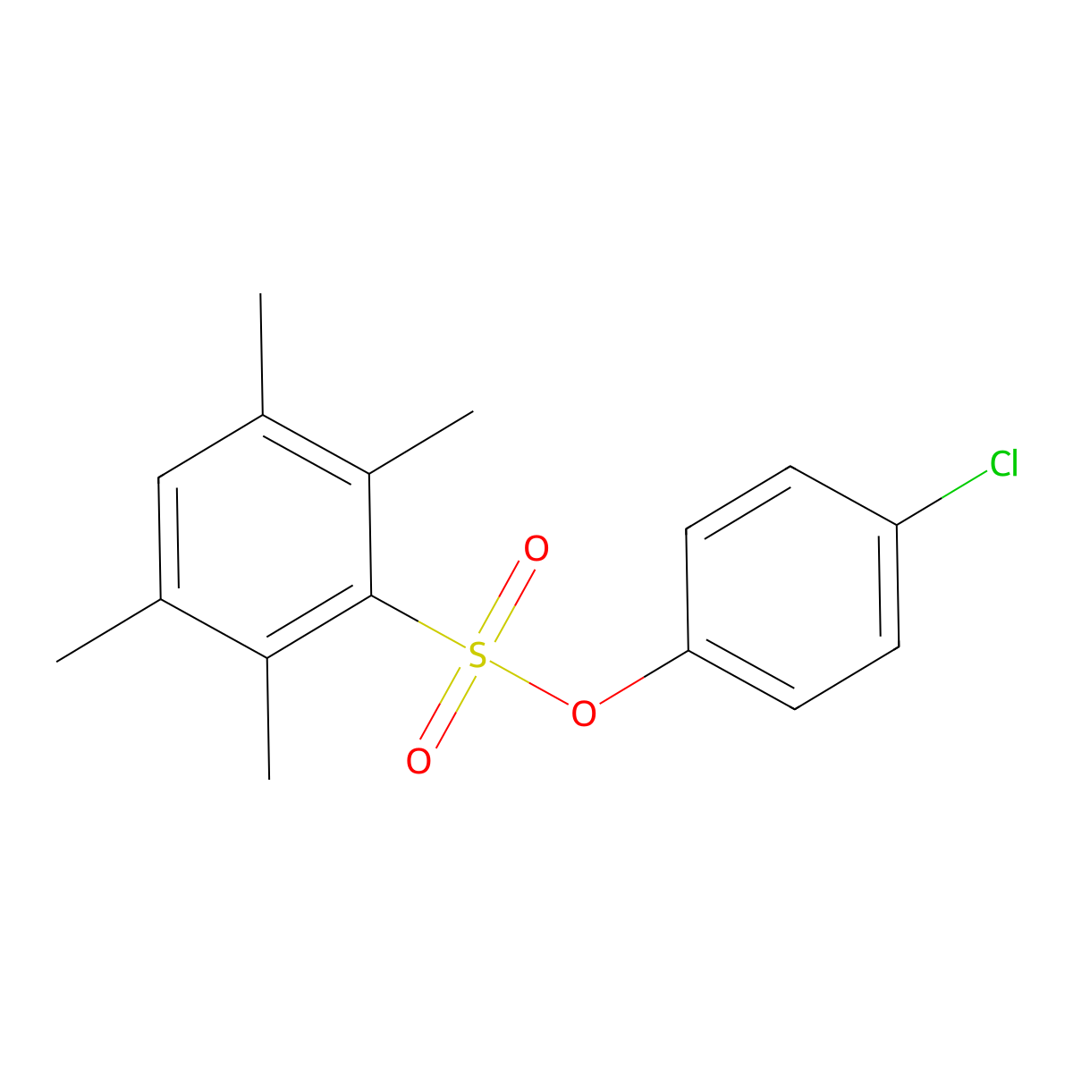 4-Chlorophenyl 2,3,5,6-tetramethylbenzenesulfonate molecular structure, CAS 496013-74-2