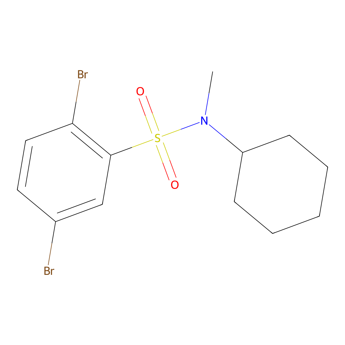 [(2,5-Dibromophenyl)sulfonyl]cyclohexylmethylamine molecular structure, CAS 496013-79-7