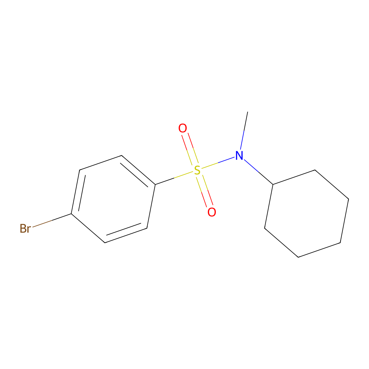 4-bromo-N-cyclohexyl-N-methylbenzenesulfonamide molecular structure, CAS 496013-80-0